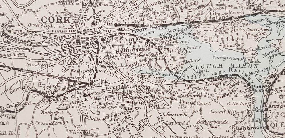 A FRAMED MAP OF CORK AND IT'S ENVIRONS, "The Environs of Cork - By WDWd. WELLER . F.R.G.S. - Image 4 of 5