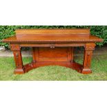 A TOP QUALITY LARGE 19TH CENTURY MAHOGANY SERVING CONSOLE / TABLE / SIDE BOARD, in very good