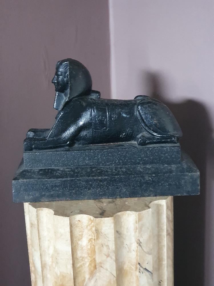 A REGENCY CAST IRON DOORSTOPPER, "SPHINX", 8” tall x 11” long approx - Image 2 of 2