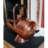 A VICTORIAN COPPER COAL SCUTTLE, with original shovel in excellent condition, 21” high x 20” long