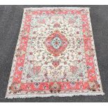 A FINE PERSIAN ‘TABRIZ’ HAND KNOTTED RUG, high quality woven in circa 1990, knot density of 600,