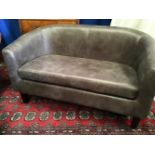 A 2 SEATER SWADE LEATHER COUCH, neat size, 64cm x 119cm x 71cm high from back