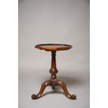 A 20TH CENTURY OCTAGONAL TOPPED MAHOGANY WINE TABLE, with carved pedestal and tripod cabriole