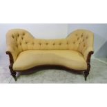 A VERY GOOD QUALITY 19TH CENTURY ROSEWOOD SETTEE, with rosewood frame and button & double hump back,