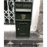 A VERY FINE QUALITY CAST IRON POSTBOX, 25in high x 10in wide x 8in deep