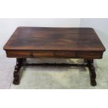 A GOOD QUALITY IRISH WILLIAM IV ROSEWOOD LIBRARY / CENTRE TABLE, in the manner of "William & Gibton"