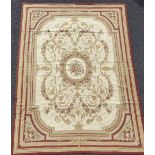 OLD "AUBUSSON" STYLE RUG. Using 16th century Savonnerie style design, hand made in Outer Mongolia,