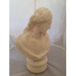 A 19TH CENTURY CARVED MARBLE BUST OF CHRIST old repair to neck, 12.5in x 8in x 5in approx