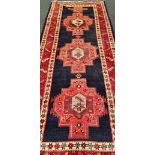 A PERSIAN NAHAVAND RUNNER, hand knotted and woven, 100% vegetable dye, 550 - 750 knots per running