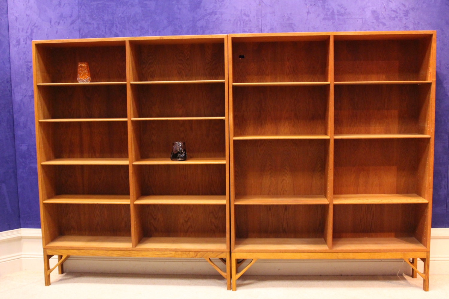 A PAIR OF OAK MID CENTURY MODERN, BORGE MOGENSEN FOR FDB MOBELFABRIK OPEN BOOKCASES, Danish, with - Image 2 of 5