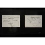 MARKEY ROBINSON, A Pair of Pen Sketches, Unsigned, Note of Authentication on Reverse from Bernice