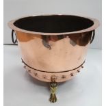 A GOOD QUALITY 19TH CENTURY COPPER & BRASS WOOD / TURF BUCKET, round shape, with tapered body having