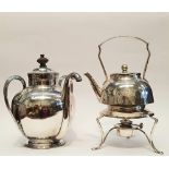 A MIXED PLATED SILVER LOT, (i) A James Dixon & Sons self pouring tea pot, E.P.B.M, (ii) A silver