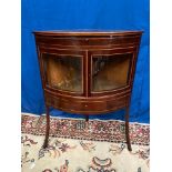 A VERY FINE WILLIAM IV MAHOGANY & SATINWOOD INLAID ‘CURIO’ / DISPLAY CORNER CABINET, with glazed