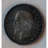 COIN LOT: France, Napoleon III (1852 to 1870) twenty centimes, 1854 A, (KM. 22.1). Attractively