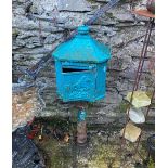 A CAST IRON POSTBOX, 100cm high