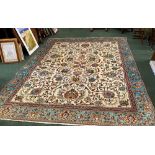 A PERSIAN TABRIZ CARPET, Azerbaijan Iran, hand woven, knot density of 600,000 knots per sq. m., dyes