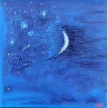 ANNE QUIRKE CAHILL. (IRISH), STARSCAPE, oil on canvas, signed with initials and signed again