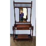 A VERY GOOD QUALITY LATE 19TH CENTURY IRISH HALLSTAND, stamped by top maker "Strachan of Dublin"