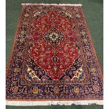 A FINE PERSIAN KASHAN RUG, Ardekan Iran, hand woven kork wool, with 16th century Shah Abbas