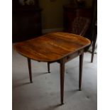 A GEORGE III MAHOGANY AND CROSSBANDED PEMBROKE TABLE, c.1800, 70cm high x 99cm long x 74cm deep