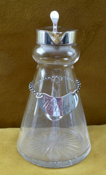 A RARE EDWARDIAN / EARLY 20TH CENTURY WHISKEY NOGGIN, with hinged silver lid and collar, complete - Image 2 of 2