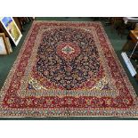A PERSIAN KASHAN RUG, Kashan Iran, knot density 500,000 knots per sq. m., weaved on hand loom with