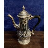 A VERY FINE GEORGIAN SILVER COFFEE POT with maker's mark for Thomas Whipham & Charles Wright, London