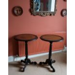 A PAIR OF ANGLO/INDIAN OCCASION TABLES, 48cm across x 72cm high