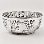 A VERY FINE TURN OF THE CENTURY SILVER BOWL, 1900, Atkin Bros of Sheffield, with simple reeded