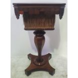 A GOOD QUALITY IRISH WILLIAM IV MAHOGANY WORK BOX, in the manner of William & Gibton of Dublin, in