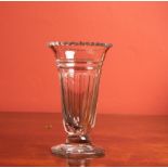 TWO EARLY 19TH CENTURY IRISH SORBET GLASSES WITH FACETED RIMS, 11cm high
