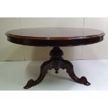 A VERY GOOD QUALITY 19TH CENTURY ROSEWOOD FLIP UP DINING TABLE, circular, 76.2 (H) x 124.5 (W) cm