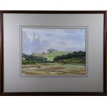 HAROLD J. WATKINS, “MARSHES, BUDLEIGH, SALTERTON, 1959”, watercolour, signed lower right, 12.5 x 9.