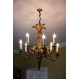 A FRENCH ORMOLU CHANDELIER, from well known Louis 16th model, 68cm long
