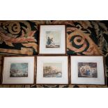 A SET OF FOUR 20TH CENTURY WATERCOLOURS, RUSSIAN SCHOOL, 'Peasants Driving Geese', 'The Summer