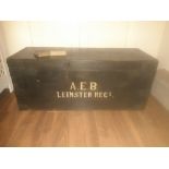 A RARE ‘LEINSTER REGIMENT’ WOODEN SWORD / UNIFORM CHEST, initialled A.E.B. for Arthur Brown.