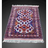 AN AFGHAN KABUL RUG, hand woven on a silk warp and woollen pile, knot density over 400,000 knots per