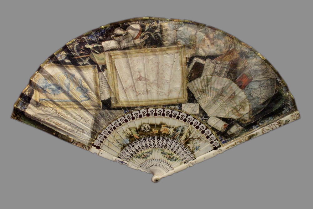 AN 18TH CENTURY ITALIAN HAND PAINTED FOLDING FAN, signed by the artist, inscribed verso by - Image 2 of 10