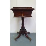 A VERY FINE EARLY 19TH CENTURY IRISH ROSEWOOD TEA POY, in excellent condition, in the manner of