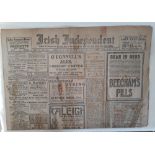 NEWSPAPER LOT: THE IRISH INDEPENDENT, April 26, 27, 28, 29, May 1, 2, 3, 4 & 5, 1916, Special Extra,
