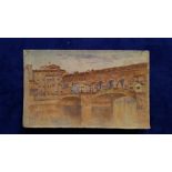 A. WIDNELL WILSON, PONTE VECHIO, FLORENCE, watercolour on paper, signed lower left and dated 1909