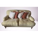 A GOOD QUALITY MAHOGANY TWO SEATER COUCH, 67in wide x 41in deep x 31in high