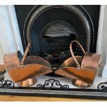 A PAIR OF GEORGIAN COPPER COAL BUCKETS