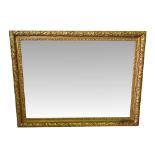 A GOOD QUALITY 19TH CENTURY GILT OVERMANTLE / HALL MIRROR, can be hung as portrait or landscape,