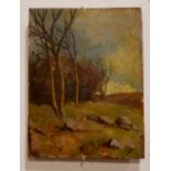 SAMUEL A. JAMES, EARLY SPRING LOUGH DAN, oil on panel, signed and dated 1914 verso, 33.5cm x 25.75cm