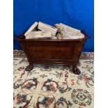 A GOOD QUALITY REGENCY MAHOGANY LOG / TURF BOX, octagonal shaped box with handles to the sides and