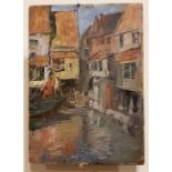 ATTRIB. TO SAMUEL A. JAMES, A VENITIAN CANAL SCENE, oil on panel, unsigned, from the John James