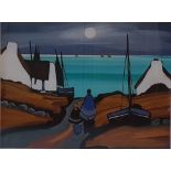 J.P. ROONEY, (1950 Northern Irish), “THE IRISH MOON”, oil on board, signed lower right, 56cm x