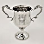 AN 18TH CENTURY IRISH SILVER TWO HANDLED CUP, Dublin, date letter ‘W’ for 1793, maker mark I.I for